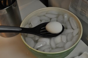 Eggs into Water Bath