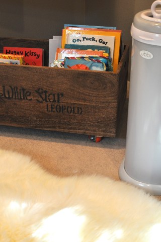 books & diaper pail